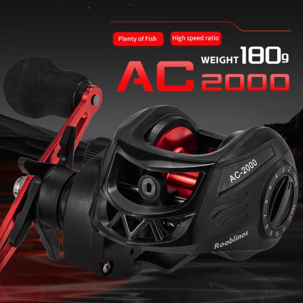 Rooblinos AC Baitcasting Fishing Reel Lightweight Aluminum Spool Fishing Reel 17.6Lbs Max Drag Magnetic Braking System 6.3:1 High-Speed Gear Ratio Saltwater Freshwater Baitcaster Reel - Image 2
