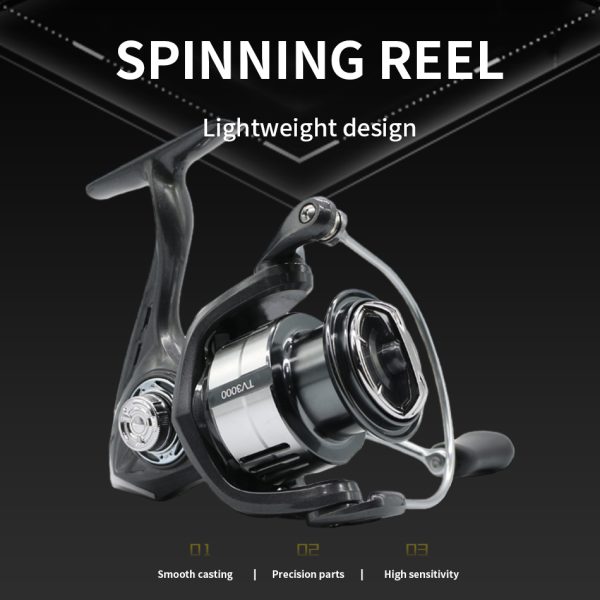 TV Fishing Reel 5.2:1 Gear Ratio 5+1 Stainless BB for Saltwater or Freshwater 1500/2500 SeriesUltralight 17.6 lbs CNC Aluminum Includes Monofilament Line Crappie or Catfish Reversible - Image 2