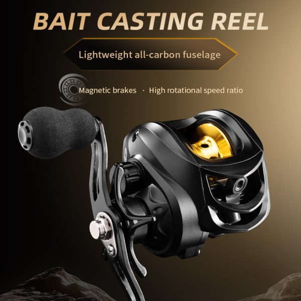 Rooblinos DK Baitcasting Fishing Reel Lightweight Aluminum Spool Fishing Reel17.6Lbs Max Drag Magnetic Braking System 7.2:1 High-Speed Gear Ratio Saltwater Freshwater Baitcaster Reel - Image 6
