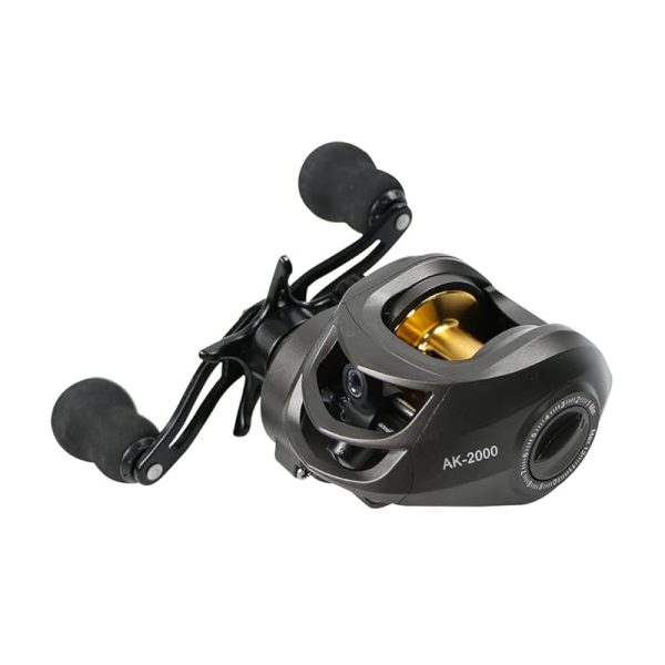 Rooblinos New AK Baitcasting Fishing Reel Lightweight Aluminum Spool Fishing Reel 17.6Lbs Drag Magnetic Braking System 7.2:1 High-Speed Gear Ratio Saltwater Freshwater Baitcaster Reel