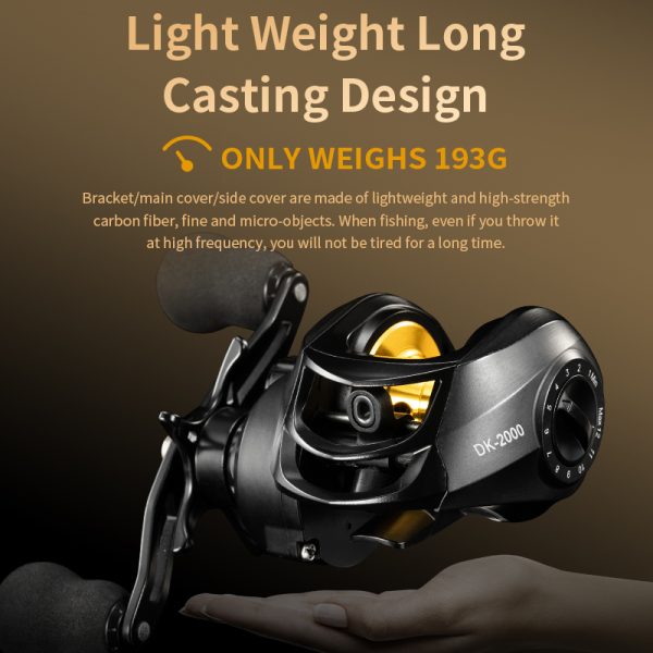Rooblinos DK Baitcasting Fishing Reel Lightweight Aluminum Spool Fishing Reel17.6Lbs Max Drag Magnetic Braking System 7.2:1 High-Speed Gear Ratio Saltwater Freshwater Baitcaster Reel - Image 5