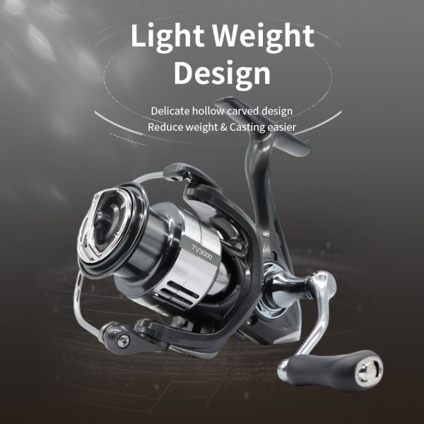 TV Fishing Reel 5.2:1 Gear Ratio 5+1 Stainless BB for Saltwater or Freshwater 1500/2500 SeriesUltralight 17.6 lbs CNC Aluminum Includes Monofilament Line Crappie or Catfish Reversible - Image 3
