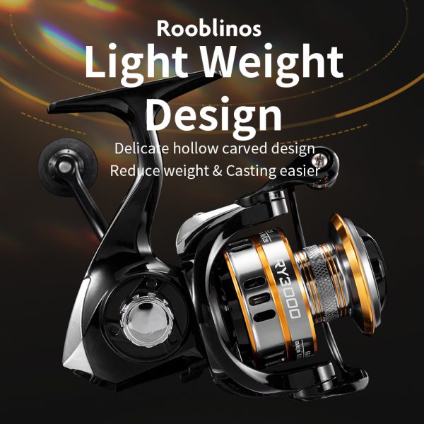 RY Spinning Fishing Reel 5.2:1 Gear Ratio Saltwater 1000/2000/3000/4000/5000/6000 Series Fishing Spool Ultralight 17.6 lbs Aluminum Crappie or Catfish Reel De Pesca - Image 4