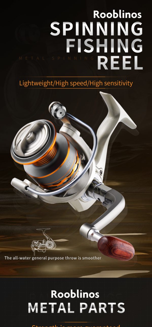 AH Fishing Reel 5.2:1 Gear Ratio 2000/3000/4000/5000/6000/7000 Series Anti-Reverse Ball Bearings Ultralight 17.6 lbs CNC Aluminum Includes Monofilament Line Crappie or Catfish Reversible - Image 7