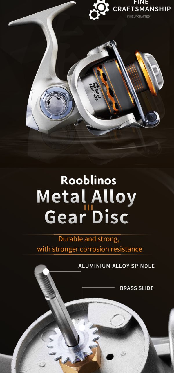 AH Fishing Reel 5.2:1 Gear Ratio 2000/3000/4000/5000/6000/7000 Series Anti-Reverse Ball Bearings Ultralight 17.6 lbs CNC Aluminum Includes Monofilament Line Crappie or Catfish Reversible - Image 9