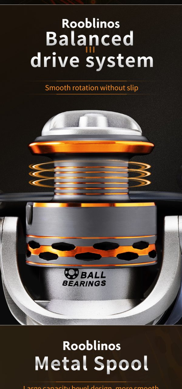 AH Fishing Reel 5.2:1 Gear Ratio 2000/3000/4000/5000/6000/7000 Series Anti-Reverse Ball Bearings Ultralight 17.6 lbs CNC Aluminum Includes Monofilament Line Crappie or Catfish Reversible - Image 11
