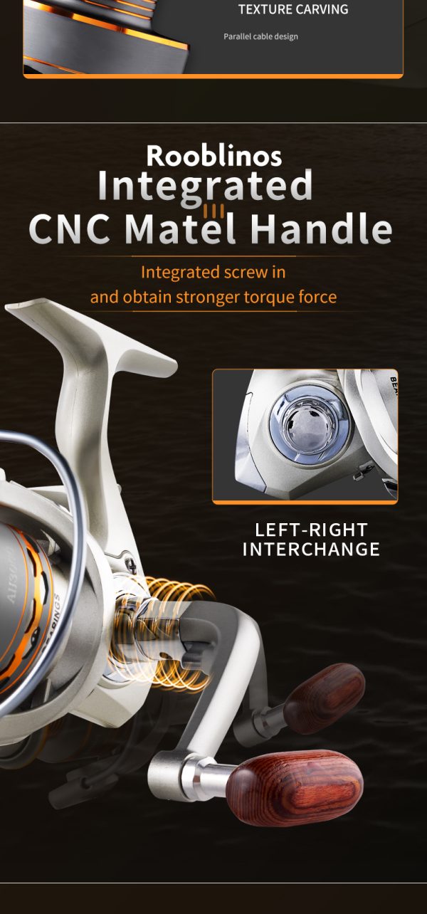 AH Fishing Reel 5.2:1 Gear Ratio 2000/3000/4000/5000/6000/7000 Series Anti-Reverse Ball Bearings Ultralight 17.6 lbs CNC Aluminum Includes Monofilament Line Crappie or Catfish Reversible - Image 13