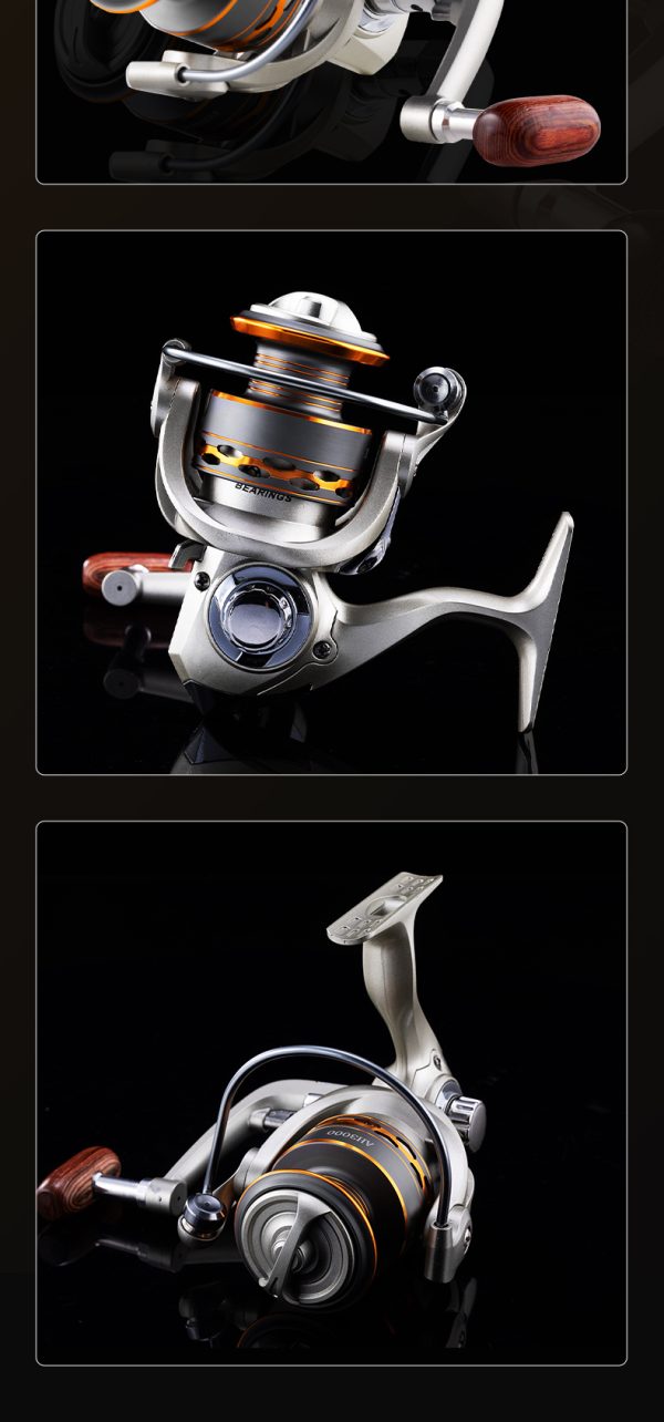 AH Fishing Reel 5.2:1 Gear Ratio 2000/3000/4000/5000/6000/7000 Series Anti-Reverse Ball Bearings Ultralight 17.6 lbs CNC Aluminum Includes Monofilament Line Crappie or Catfish Reversible - Image 16