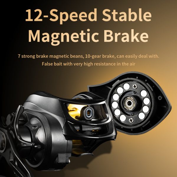 Rooblinos DK Baitcasting Fishing Reel Lightweight Aluminum Spool Fishing Reel17.6Lbs Max Drag Magnetic Braking System 7.2:1 High-Speed Gear Ratio Saltwater Freshwater Baitcaster Reel - Image 3