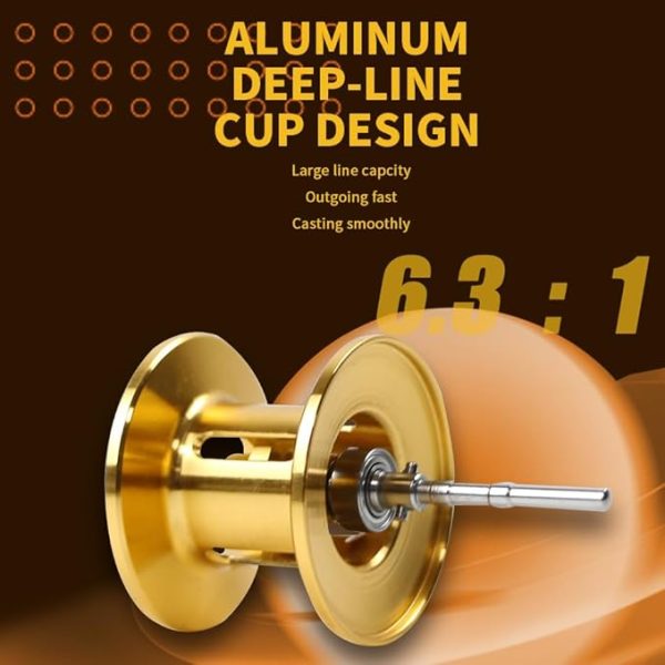 Rooblinos New AK Baitcasting Fishing Reel Lightweight Aluminum Spool Fishing Reel 17.6Lbs Drag Magnetic Braking System 7.2:1 High-Speed Gear Ratio Saltwater Freshwater Baitcaster Reel - Image 4