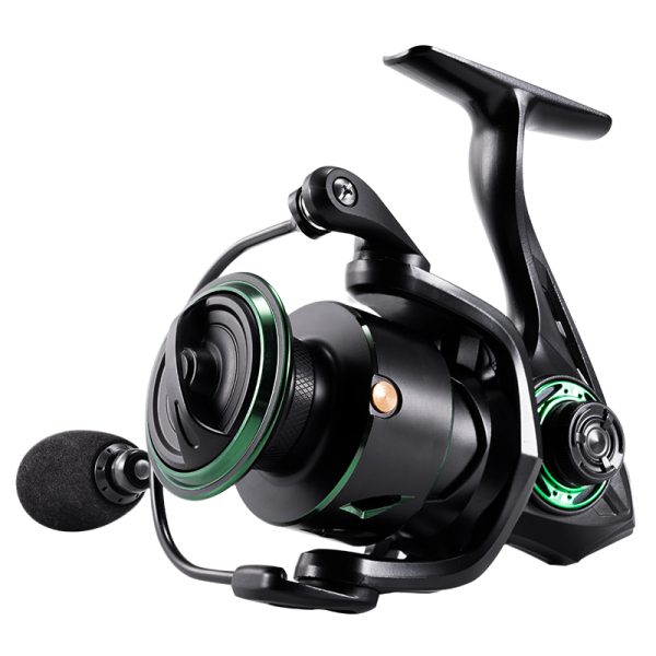 RF Fishing Reel 5.2:1 Gear Ratio 3000/5000 Series Anti-Reverse Ball Bearings Ultralight 17.6 Lbs CNC Aluminum Includes Monofilament Line Crappie or Catfish Reversible Handle for Left/Right