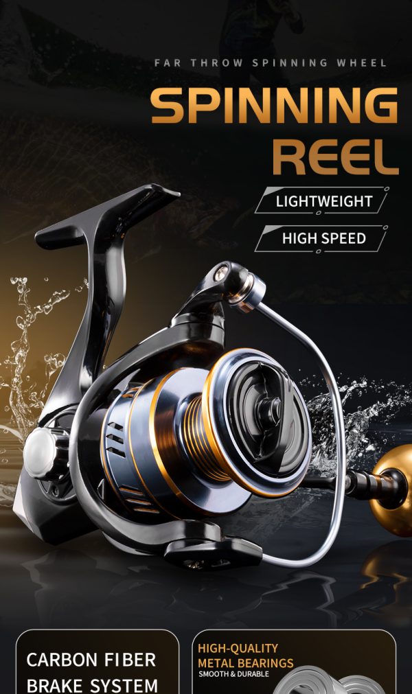HM Spinning Reel for Saltwater 5.2:1 Gear Ratio Spinning Reel 1000/3000/4000/5000/6000/7000 Lightweight Carrete de Pesca Stainless Steel Ball Bearings Up to 17.6 Lbs Drag Nylon Aluminum - Image 6