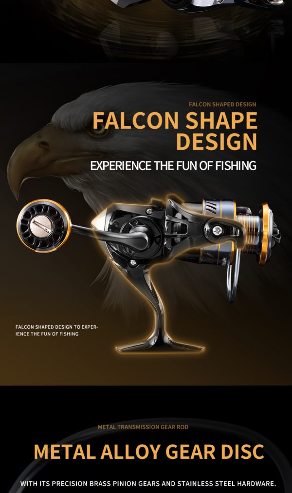 HM Spinning Reel for Saltwater 5.2:1 Gear Ratio Spinning Reel 1000/3000/4000/5000/6000/7000 Lightweight Carrete de Pesca Stainless Steel Ball Bearings Up to 17.6 Lbs Drag Nylon Aluminum - Image 8