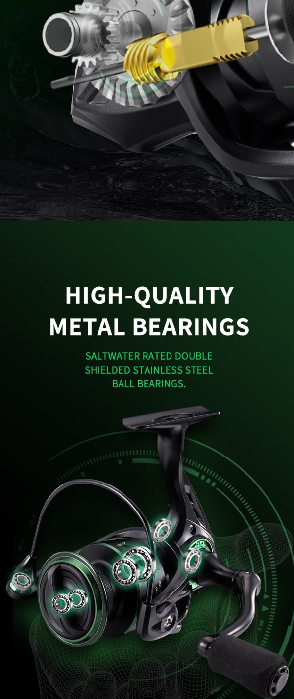 RF Fishing Reel 5.2:1 Gear Ratio 3000/5000 Series Anti-Reverse Ball Bearings Ultralight 17.6 Lbs CNC Aluminum Includes Monofilament Line Crappie or Catfish Reversible Handle for Left/Right - Image 12