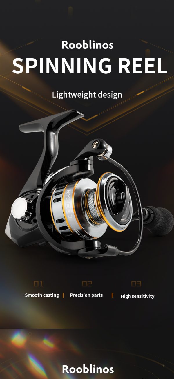 RY Spinning Fishing Reel 5.2:1 Gear Ratio Saltwater 1000/2000/3000/4000/5000/6000 Series Fishing Spool Ultralight 17.6 lbs Aluminum Crappie or Catfish Reel De Pesca - Image 6