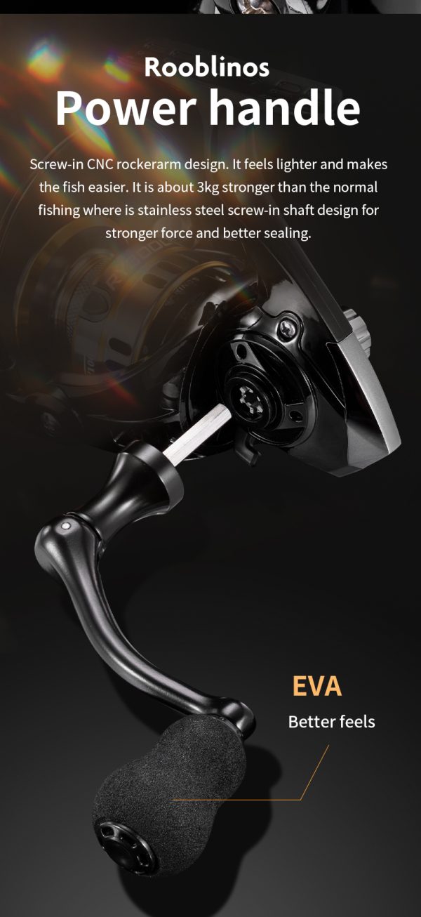 RY Spinning Fishing Reel 5.2:1 Gear Ratio Saltwater 1000/2000/3000/4000/5000/6000 Series Fishing Spool Ultralight 17.6 lbs Aluminum Crappie or Catfish Reel De Pesca - Image 12