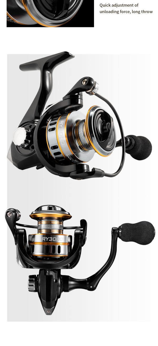 RY Spinning Fishing Reel 5.2:1 Gear Ratio Saltwater 1000/2000/3000/4000/5000/6000 Series Fishing Spool Ultralight 17.6 lbs Aluminum Crappie or Catfish Reel De Pesca - Image 15
