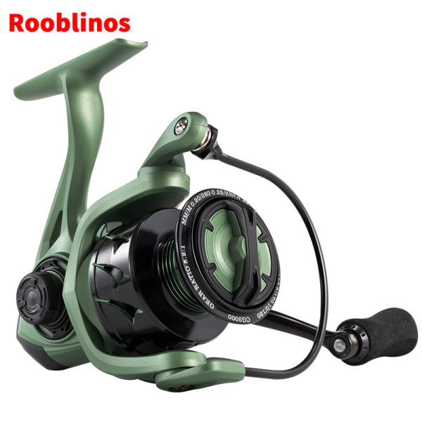 CG Fishing Reel 5.2:1 High-Speed Gear Ratio 2000/3000/4000/5000 Series Anti-Reverse Ball Bearings Ultralight 17.6 lbs CNC Aluminum Includes Monofilament Line Crappie or Catfish Reversible