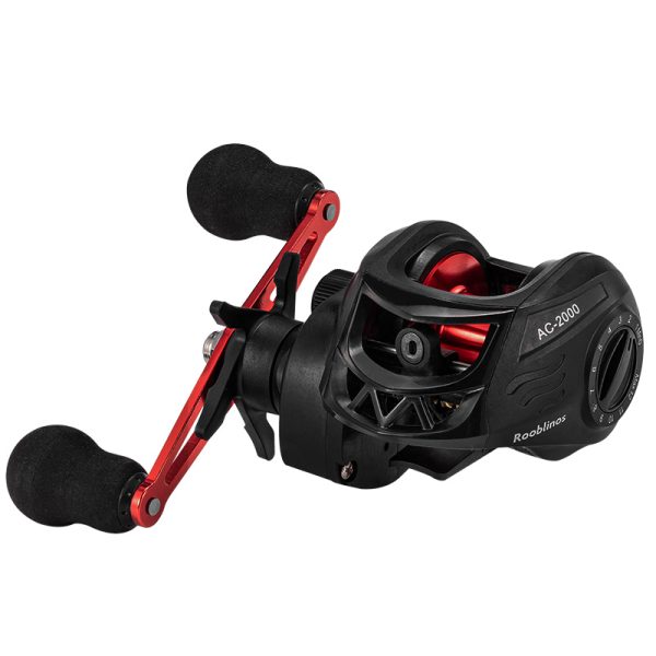 Rooblinos AC Baitcasting Fishing Reel Lightweight Aluminum Spool Fishing Reel 17.6Lbs Max Drag Magnetic Braking System 6.3:1 High-Speed Gear Ratio Saltwater Freshwater Baitcaster Reel