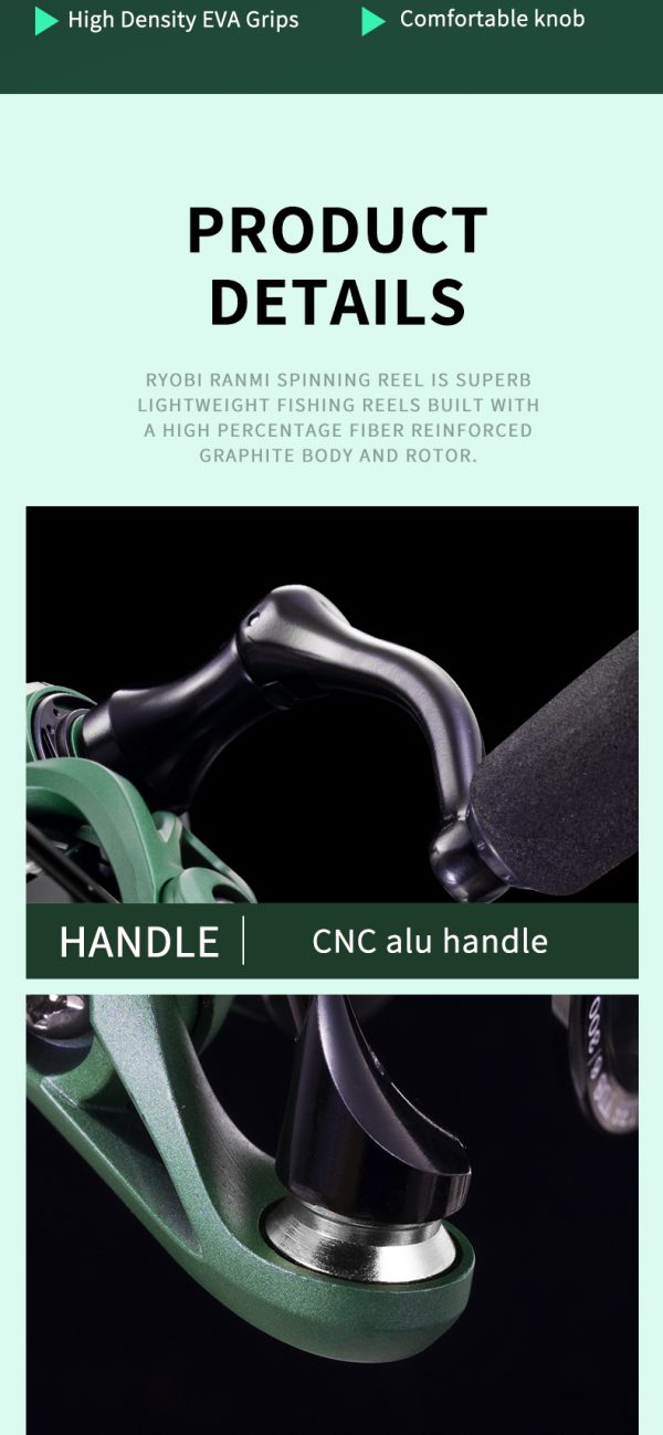 CG Fishing Reel 5.2:1 High-Speed Gear Ratio 2000/3000/4000/5000 Series Anti-Reverse Ball Bearings Ultralight 17.6 lbs CNC Aluminum Includes Monofilament Line Crappie or Catfish Reversible - Image 11