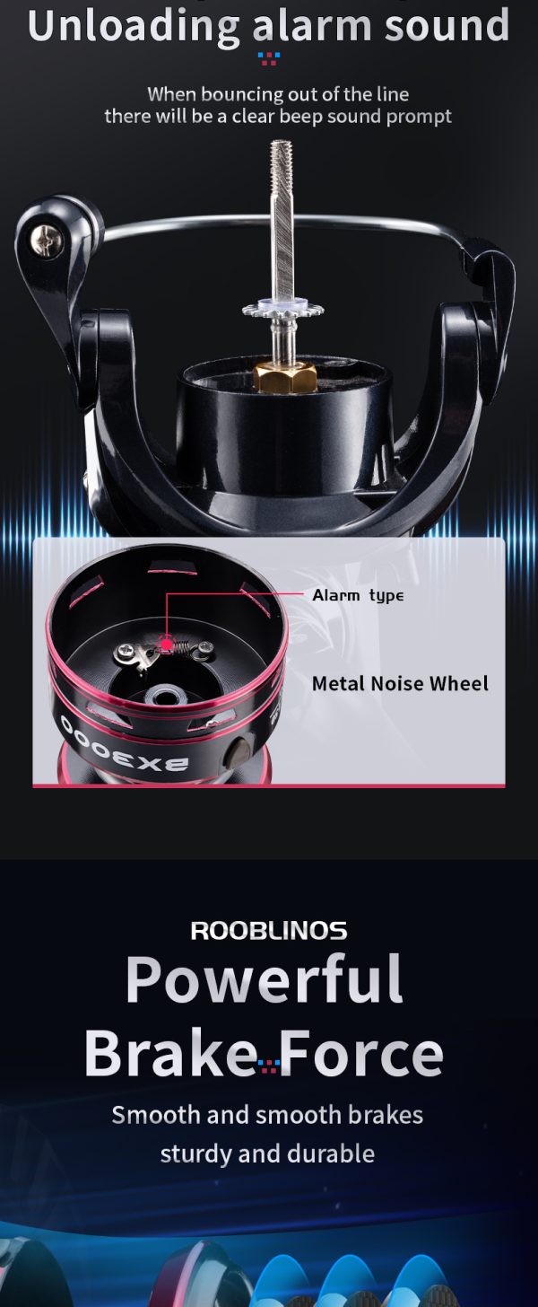 BX Spinning Fishing Reel 5.2:1 Gear Ratio Saltwater 1000/2000/3000/4000/5000/6000 Series Fishing Spool Ultralight 17.6 lbs Aluminum Crappie or Catfish Reel De Pesca - Image 10