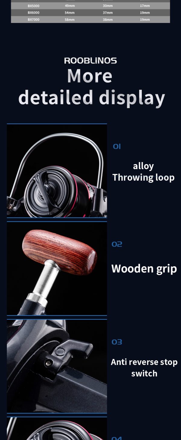 BX Spinning Fishing Reel 5.2:1 Gear Ratio Saltwater 1000/2000/3000/4000/5000/6000 Series Fishing Spool Ultralight 17.6 lbs Aluminum Crappie or Catfish Reel De Pesca - Image 14
