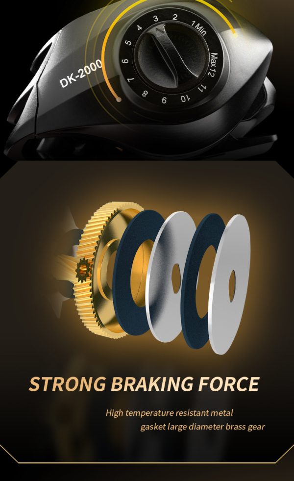 Rooblinos DK Baitcasting Fishing Reel Lightweight Aluminum Spool Fishing Reel17.6Lbs Max Drag Magnetic Braking System 7.2:1 High-Speed Gear Ratio Saltwater Freshwater Baitcaster Reel - Image 12