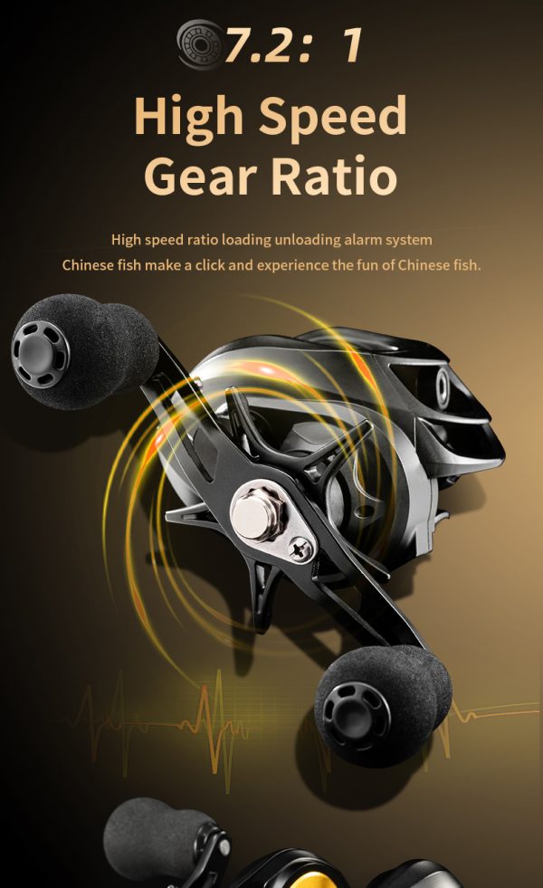 Rooblinos DK Baitcasting Fishing Reel Lightweight Aluminum Spool Fishing Reel17.6Lbs Max Drag Magnetic Braking System 7.2:1 High-Speed Gear Ratio Saltwater Freshwater Baitcaster Reel - Image 13