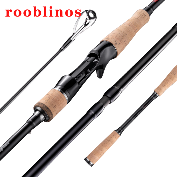 HEARKEN Bass Fishing Rod 6'6"/7'/8'/10'Spinning Casting Fast Action 2 Pieces Medium Heavy 24T High Carbon Fiber Stainless Steel Guides Cork Handle High Sensitive Lightweight Bass Salmon Trout Pole