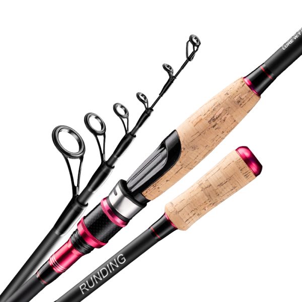RUNDING Telescopic Fishing Rod 1.98m Medium Light Casting Portable Retractable Travel Pole 24T High Carbon Fiber Stainless Steel Guides Cork Handle Bass Salmon Trout Rod - Image 2