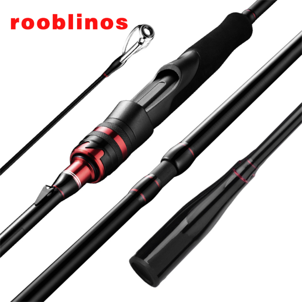 Rock Bass Fishing Rod 6'6"/7'/10' Spinning Casting Fast Action 2 Pieces Medium Heavy 24T High Carbon Fiber Stainless Steel Guides High Sensitive Lightweight Trout Pole
