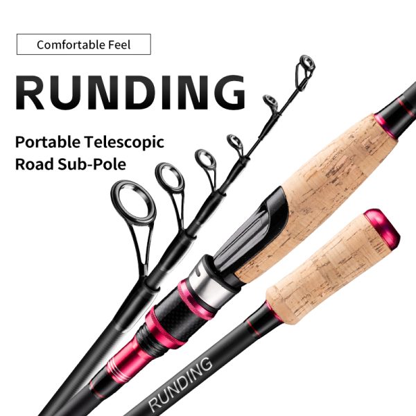 RUNDING Telescopic Fishing Rod 1.98m Medium Light Casting Portable Retractable Travel Pole 24T High Carbon Fiber Stainless Steel Guides Cork Handle Bass Salmon Trout Rod - Image 8