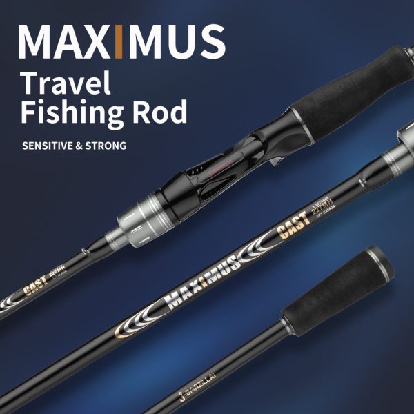 Maximus Lure Fishing Rod 6'/6'6"/7' Spinning Casting 2 Pieces Baitcaster Medium Light to Medium Heavy 24T Carbon Fiber Fuji O Guides Freshwater Saltwater Bass Trout Catfish Travel Fishing Pole - Image 2