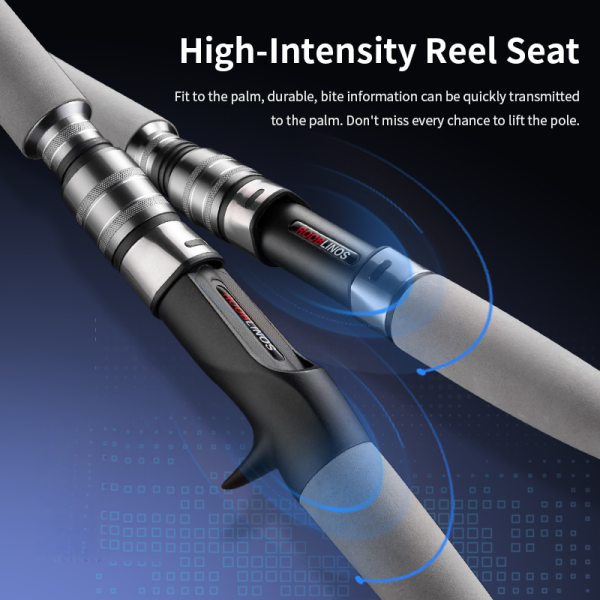 Raptor Saltwater Fishing Rod 6 Foot Spinning Casting 2 Pieces Offshore Boat Pole 27T High Carbon Fiber Baitcaster Lightweight Stainless Steel Guides Bass Trout Catfish Boat Fishing Rod - Image 5