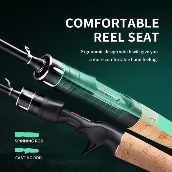 PASSJON Lure Fishing Rod 6 Feet Casting 2 Pieces Medium Light 24T High Carbon Fiber Stainless Steel Guides Cork Handle Sensitive Lightweight Strength Bass Salmon Trout Pole - Image 6