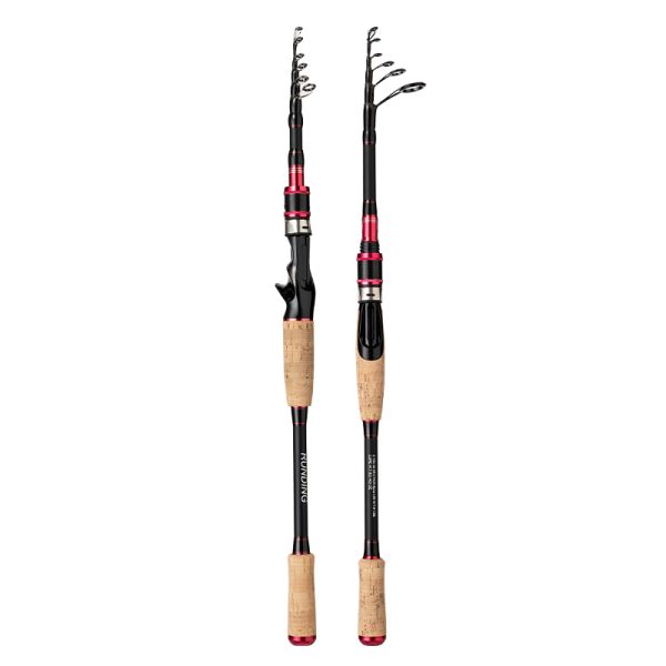 RUNDING Telescopic Fishing Rod 1.98m Medium Light Casting Portable Retractable Travel Pole 24T High Carbon Fiber Stainless Steel Guides Cork Handle Bass Salmon Trout Rod - Image 3