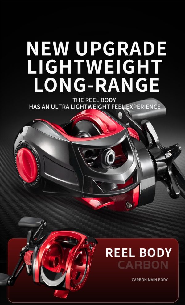 Rooblinos BR Baitcasting Fishing Reel Lightweight Aluminum Spool Fishing Reel 17.6Lbs Max Drag Magnetic Braking System 7.2:1 High-Speed Gear Ratio Saltwater Freshwater Baitcaster Reels - Image 11