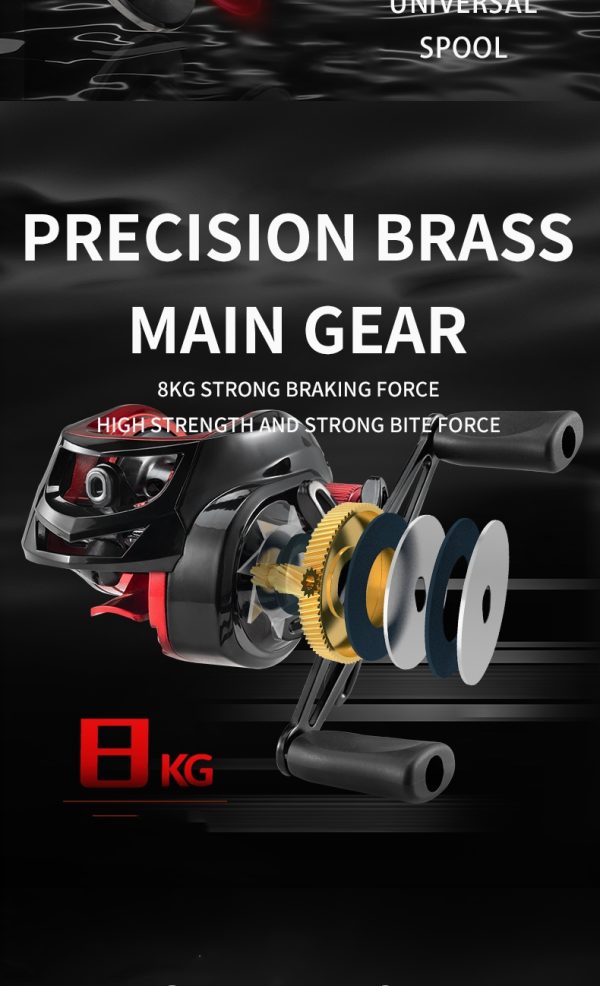 Rooblinos BR Baitcasting Fishing Reel Lightweight Aluminum Spool Fishing Reel 17.6Lbs Max Drag Magnetic Braking System 7.2:1 High-Speed Gear Ratio Saltwater Freshwater Baitcaster Reels - Image 13