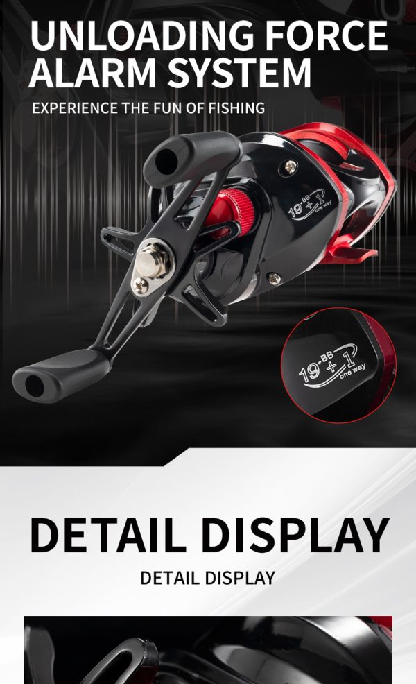 Rooblinos BR Baitcasting Fishing Reel Lightweight Aluminum Spool Fishing Reel 17.6Lbs Max Drag Magnetic Braking System 7.2:1 High-Speed Gear Ratio Saltwater Freshwater Baitcaster Reels - Image 15