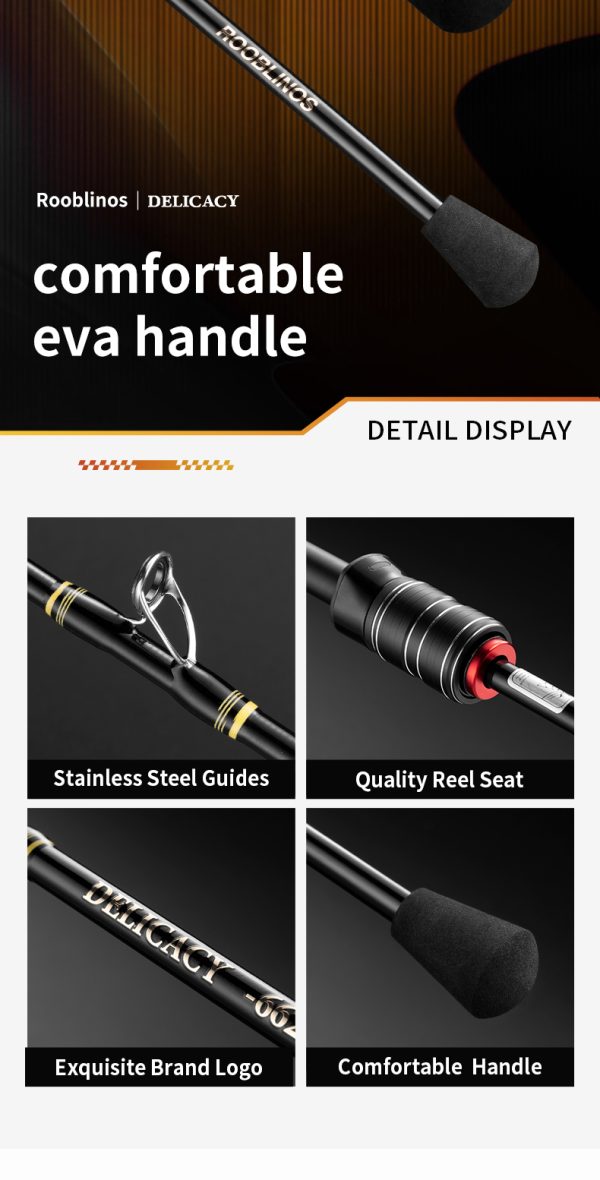 Delicacy Stream Fishing Rod Ultralight 6/6.5 Feet 2 Pieces Casting Travel Bait Rods High Carbon Fiber Stainless Steel Guides EVA Handle Saltwater Freshwater Bass Trout Sunfish Fishing Pole - Image 12