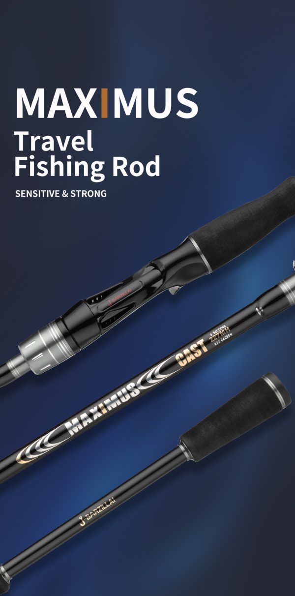 Maximus Lure Fishing Rod 6'/6'6"/7' Spinning Casting 2 Pieces Baitcaster Medium Light to Medium Heavy 24T Carbon Fiber Fuji O Guides Freshwater Saltwater Bass Trout Catfish Travel Fishing Pole - Image 6