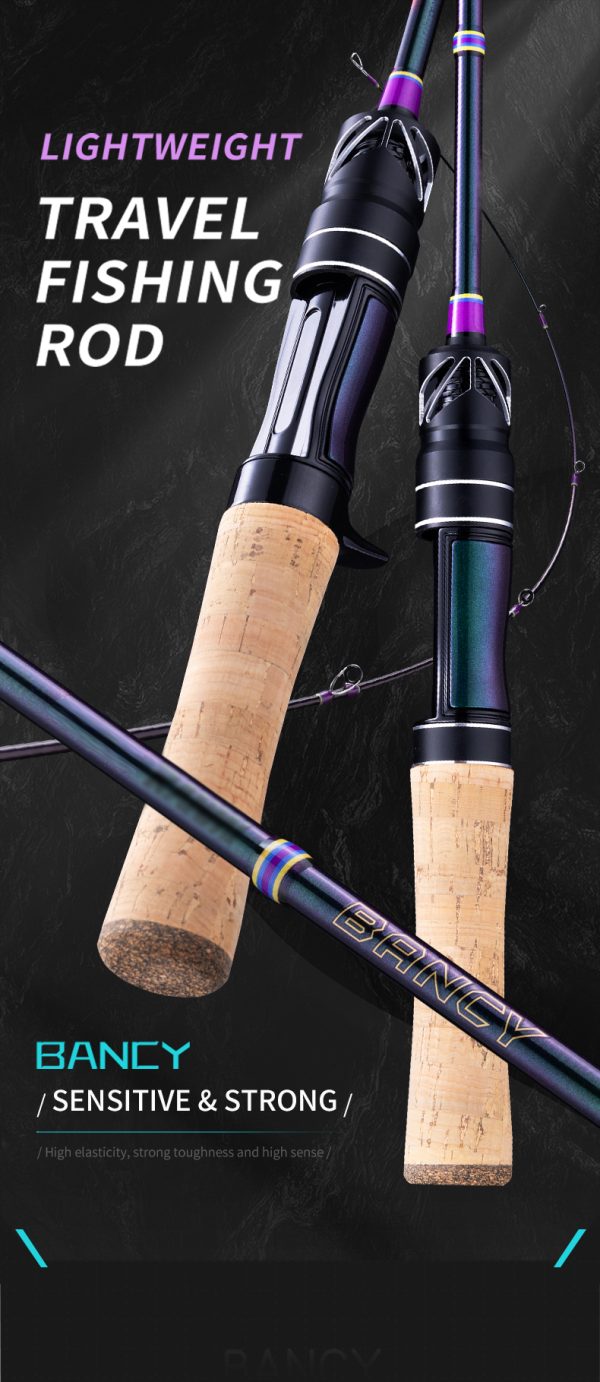 BANCY Ultralight Fishing Rod 6'/5'6" Spinning Casting 2 Pieces Stream Lightweight Travel Bait Rods 24T High Carbon Fiber Stainless Steel Guides Cork Handle Freshwater Bass Trout Bluegill Panfish Pole - Image 16