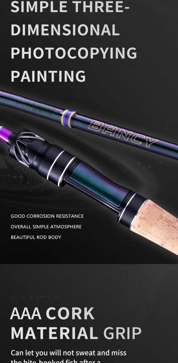 BANCY Ultralight Fishing Rod 6'/5'6" Spinning Casting 2 Pieces Stream Lightweight Travel Bait Rods 24T High Carbon Fiber Stainless Steel Guides Cork Handle Freshwater Bass Trout Bluegill Panfish Pole - Image 12