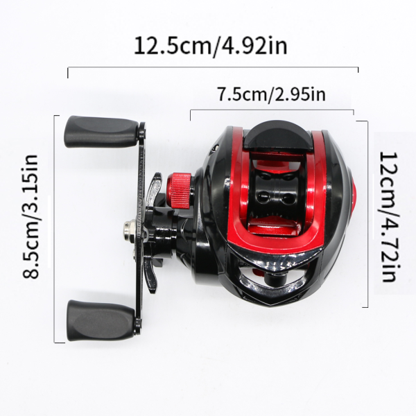Rooblinos BR Baitcasting Fishing Reel Lightweight Aluminum Spool Fishing Reel 17.6Lbs Max Drag Magnetic Braking System 7.2:1 High-Speed Gear Ratio Saltwater Freshwater Baitcaster Reels - Image 8