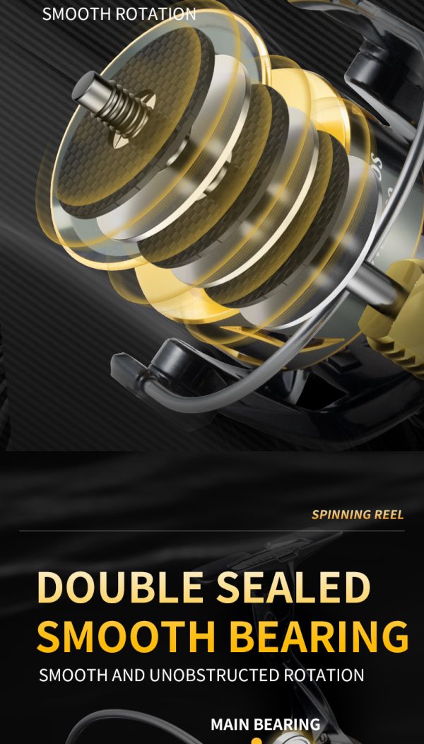 Rooblinos SW Long Shot Jigging Spinning Reel, Full Metal Body,Ultra Smooth,Powerful,Saltwater Big Fishing Reel 4000/6000/8000 Surf Reel,9+1 BB, 66LB Max Drag, Lightweight, Inshore Offshore Reel - Image 9