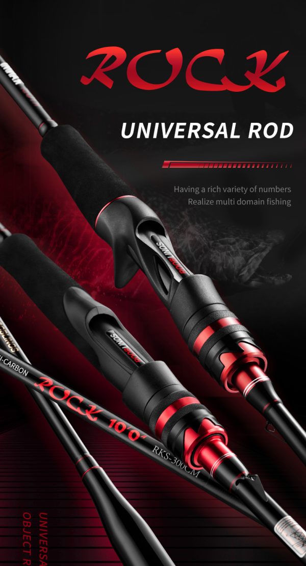 Rock Bass Fishing Rod 6'6"/7'/10' Spinning Casting Fast Action 2 Pieces Medium Heavy 24T High Carbon Fiber Stainless Steel Guides High Sensitive Lightweight Trout Pole - Image 7