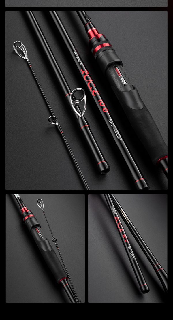 Rock Bass Fishing Rod 6'6"/7'/10' Spinning Casting Fast Action 2 Pieces Medium Heavy 24T High Carbon Fiber Stainless Steel Guides High Sensitive Lightweight Trout Pole - Image 16