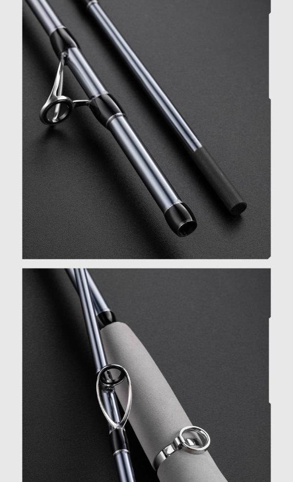 Raptor Saltwater Fishing Rod 6 Foot Spinning Casting 2 Pieces Offshore Boat Pole 27T High Carbon Fiber Baitcaster Lightweight Stainless Steel Guides Bass Trout Catfish Boat Fishing Rod - Image 14